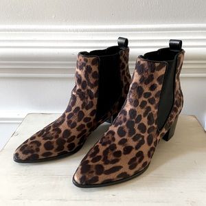 Nine West Leopard Ankle Boots 7.5
